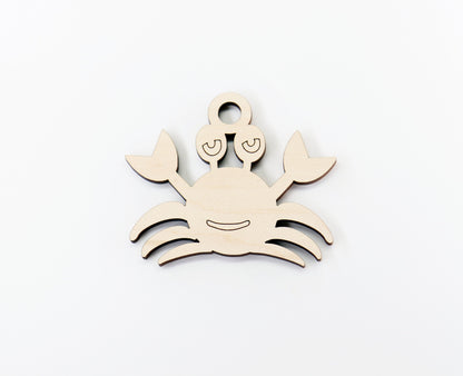 Crab car charm,  wood blanks, wood cutouts, crab cutouts