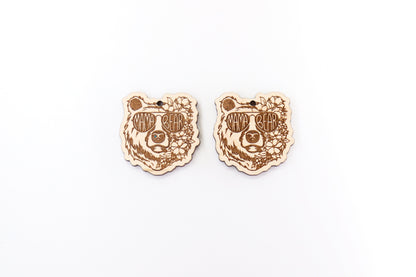 Mama bear blanks,  wood earring blanks, DIY earrings, earring blanks, sold per set