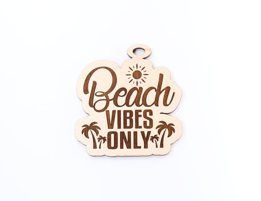 Beach vibes car charm, car charm blank, wood blanks, wood cutouts