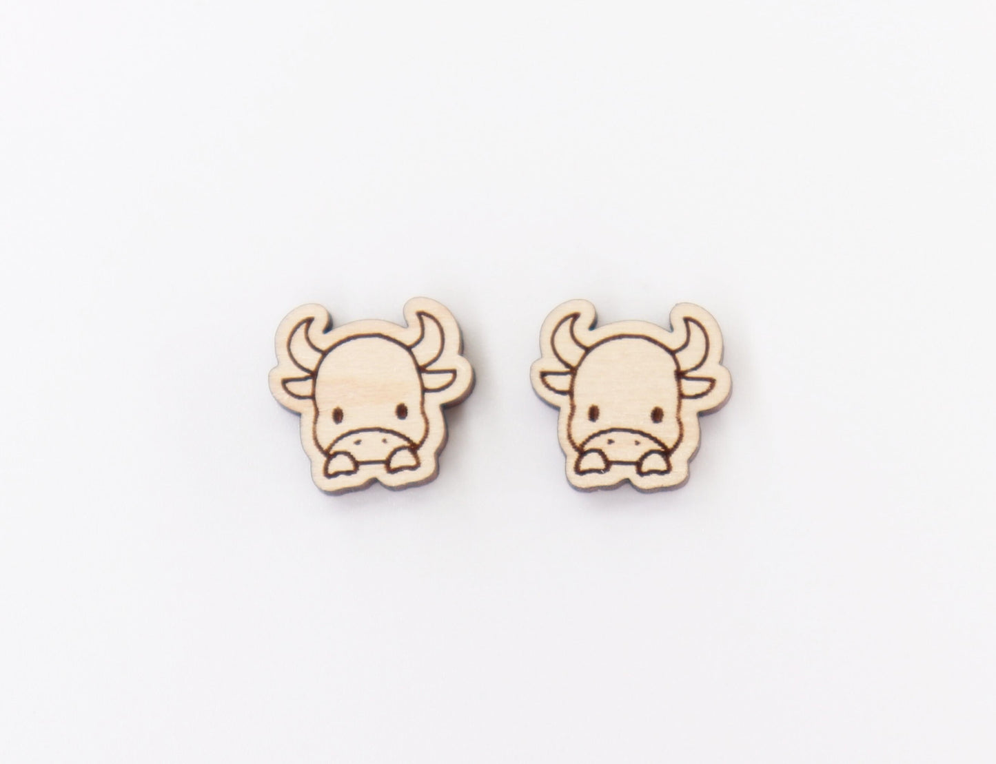 Baby cow stud blanks, wood earring blanks, cow cutouts