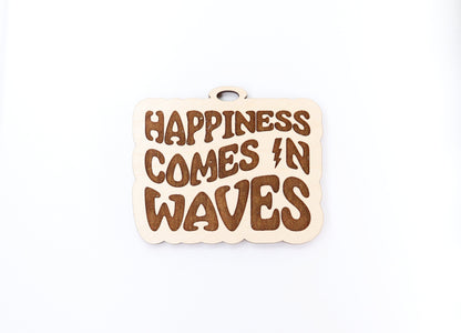 Happiness charm blank, wood blanks, wood cutouts