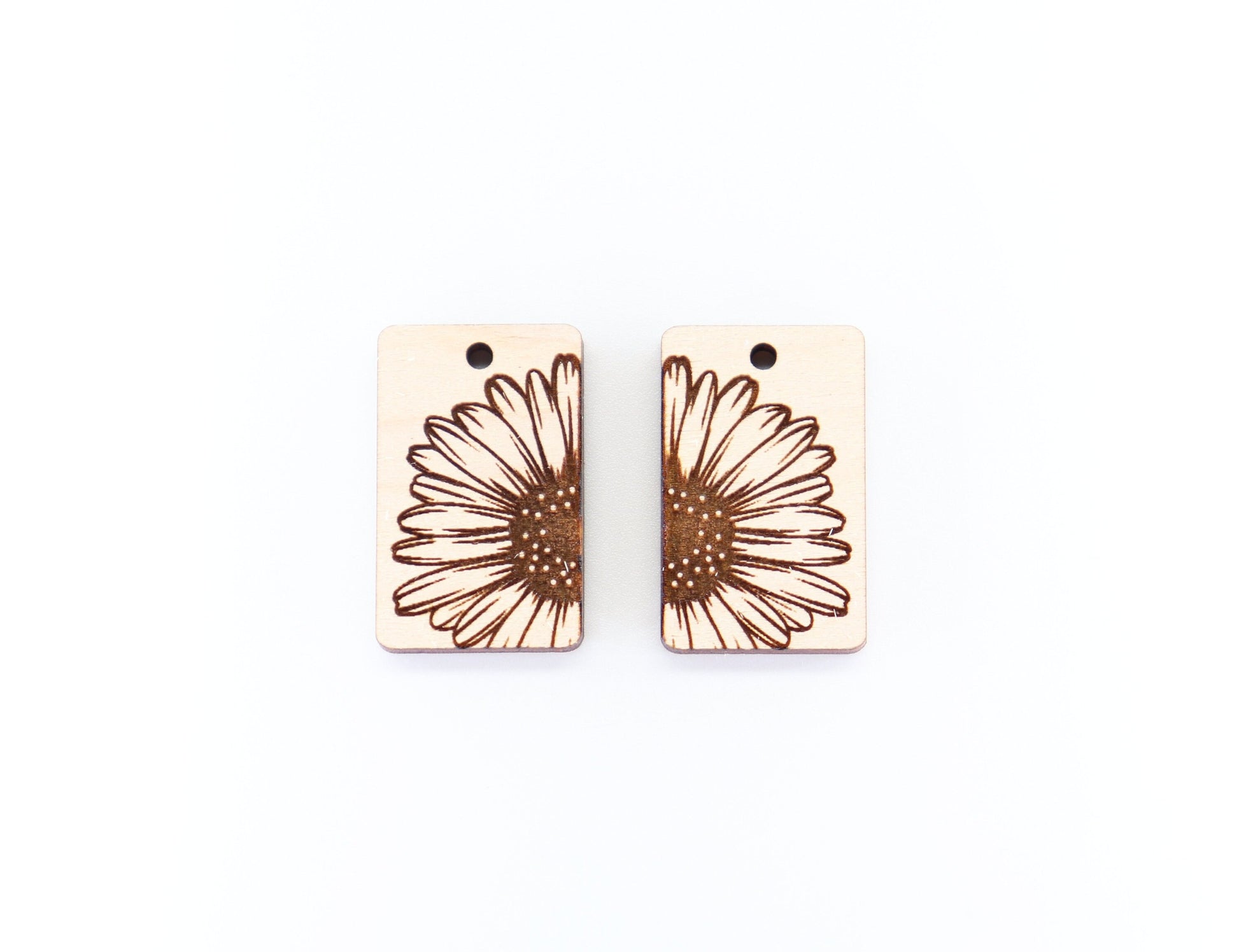 Floral Wood earring blanks, DIY earrings, earring blanks, sold per set