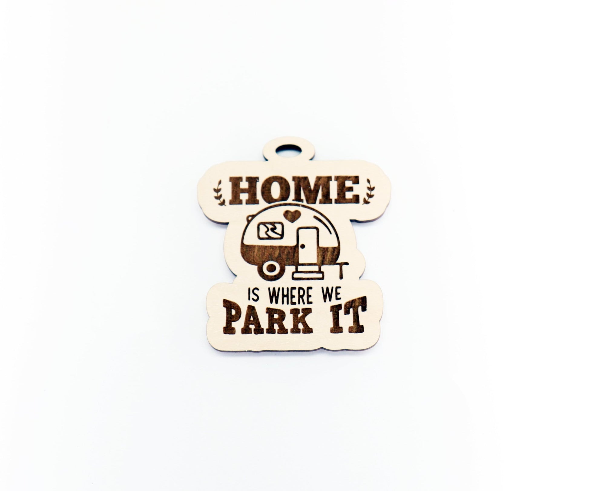 Home is where we park it car charm blank, wood blanks, wood cutouts