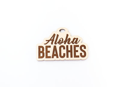 Aloha beaches car charm blank, wood blanks, wood cutouts