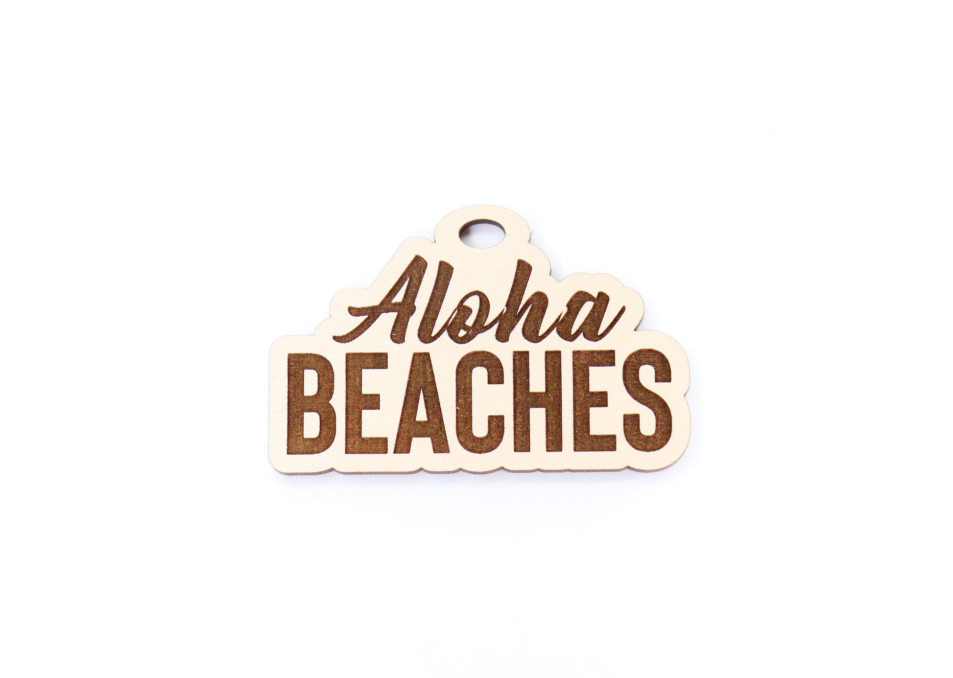 Aloha beaches car charm blank, wood blanks, wood cutouts