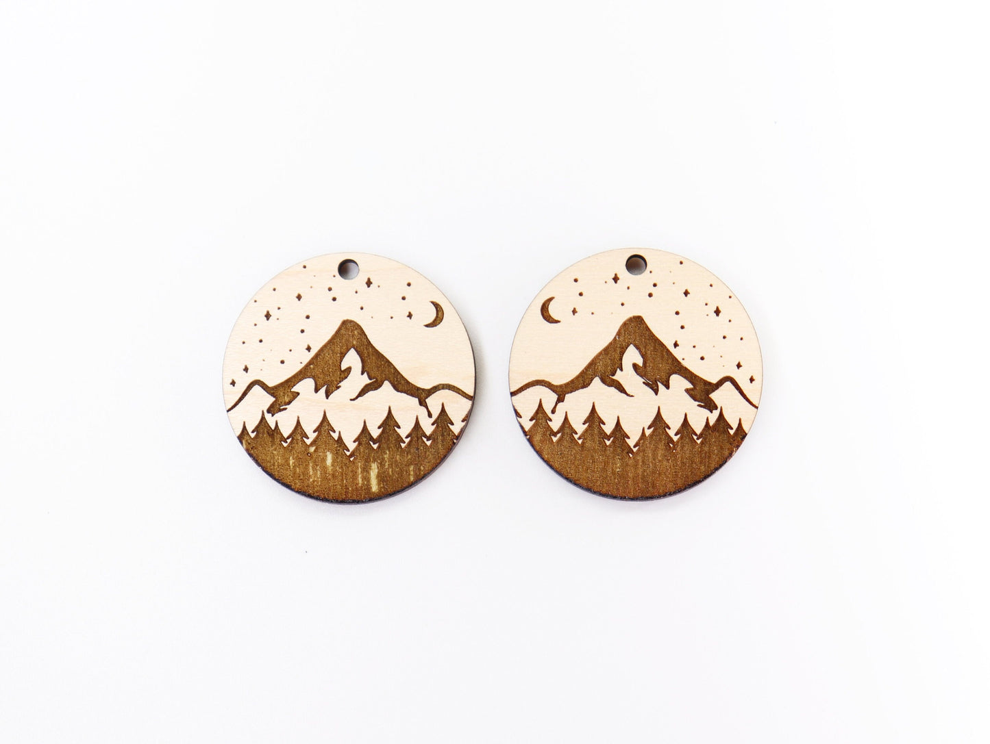 Mountain wood earring blanks, wood earring blanks, sold per set