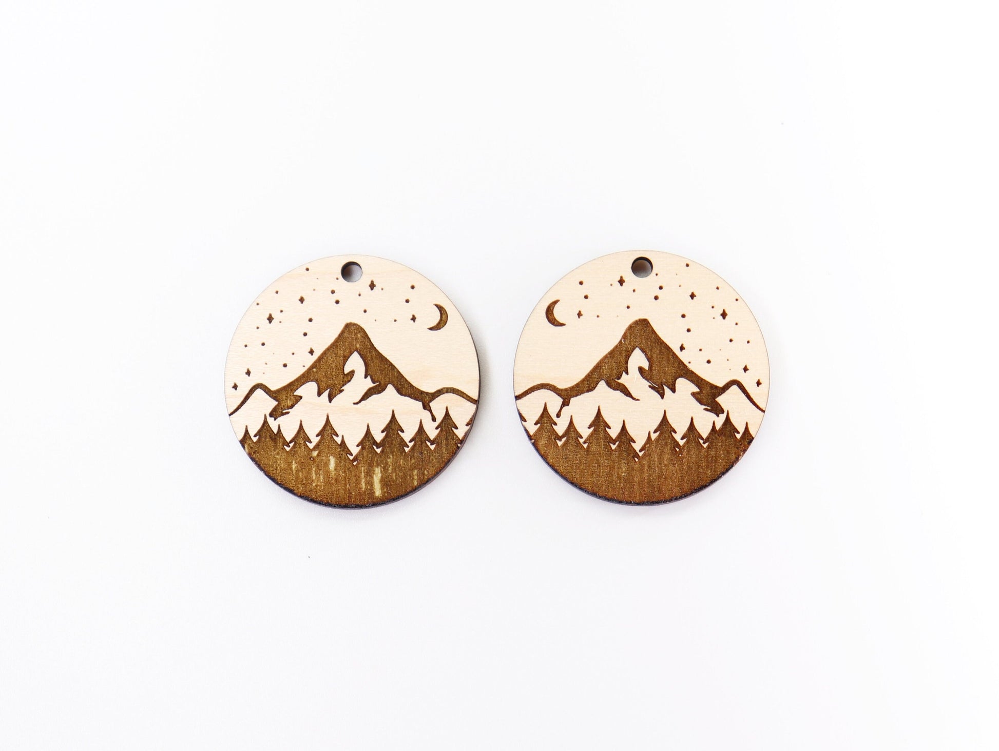 Mountain wood earring blanks, wood earring blanks, sold per set