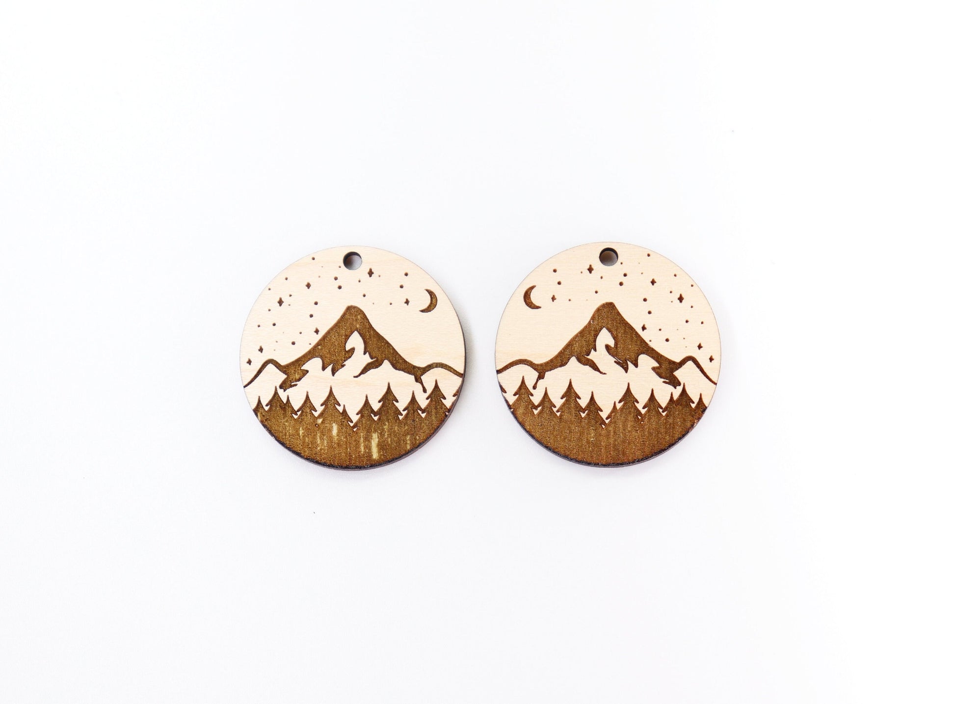 Mountain wood earring blanks, wood earring blanks, sold per set