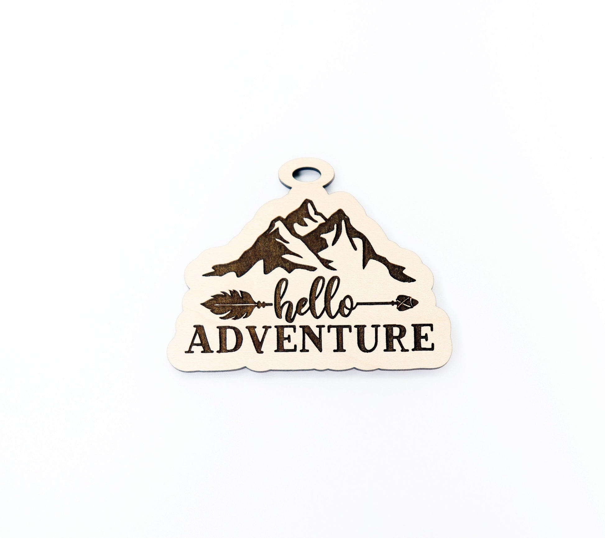 Hello adventure car charm, car charm blank, wood blanks, wood cutouts