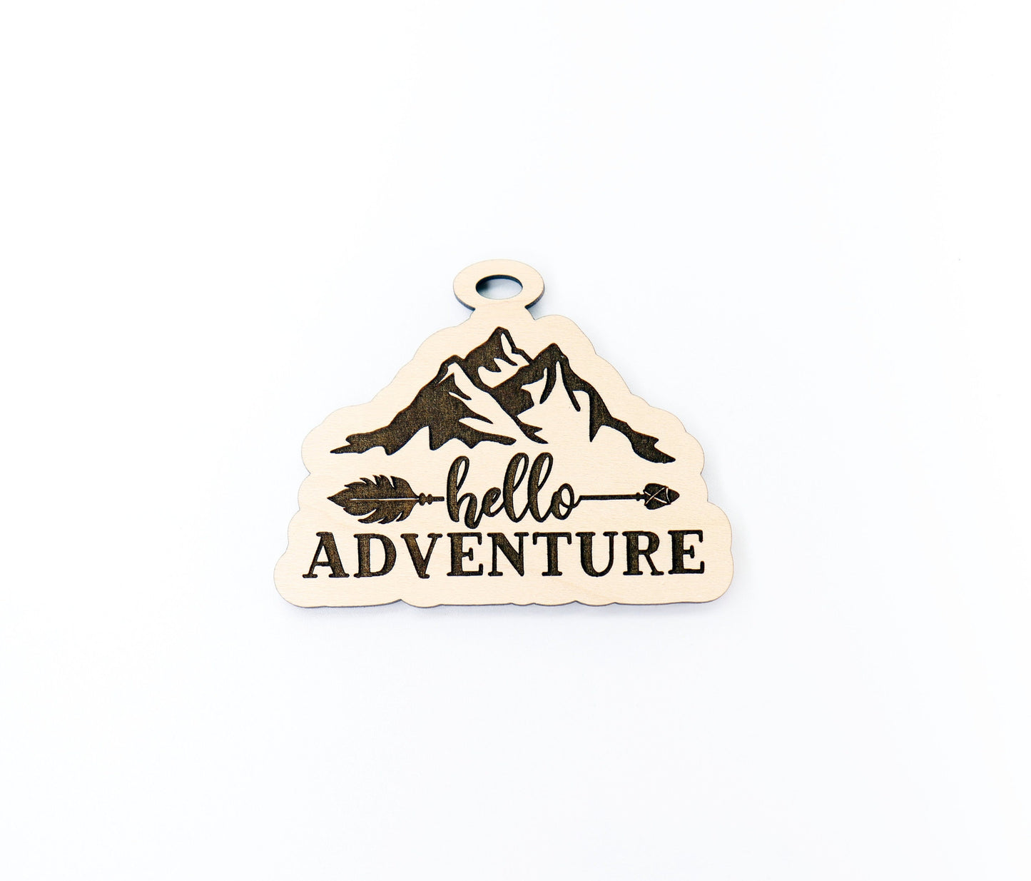 Hello adventure car charm, car charm blank, wood blanks, wood cutouts