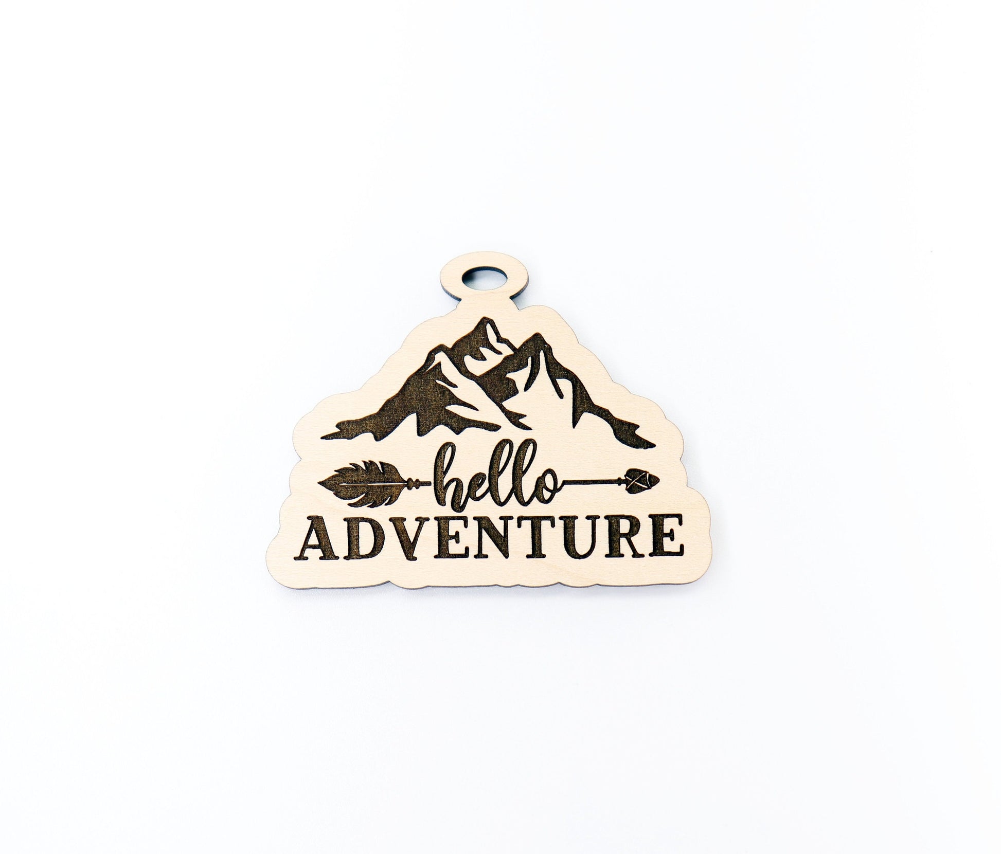 Hello adventure car charm, car charm blank, wood blanks, wood cutouts