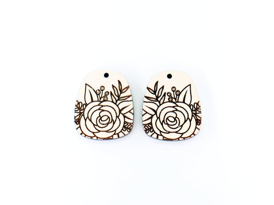 Rose earring blanks, DIY earrings, earring blanks, sold per set