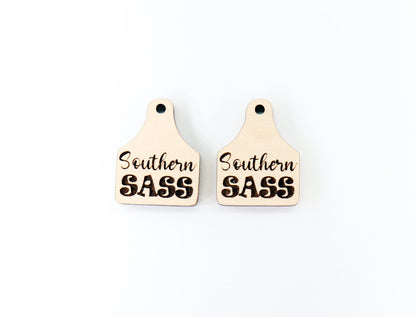 Southern earring blanks,  laser cutouts, wood cutouts, sold per set