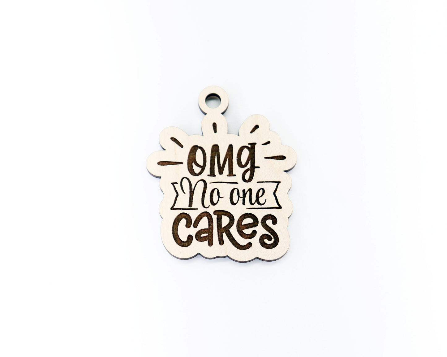 No one cares car charm, car charm blank, wood blanks, wood cutouts