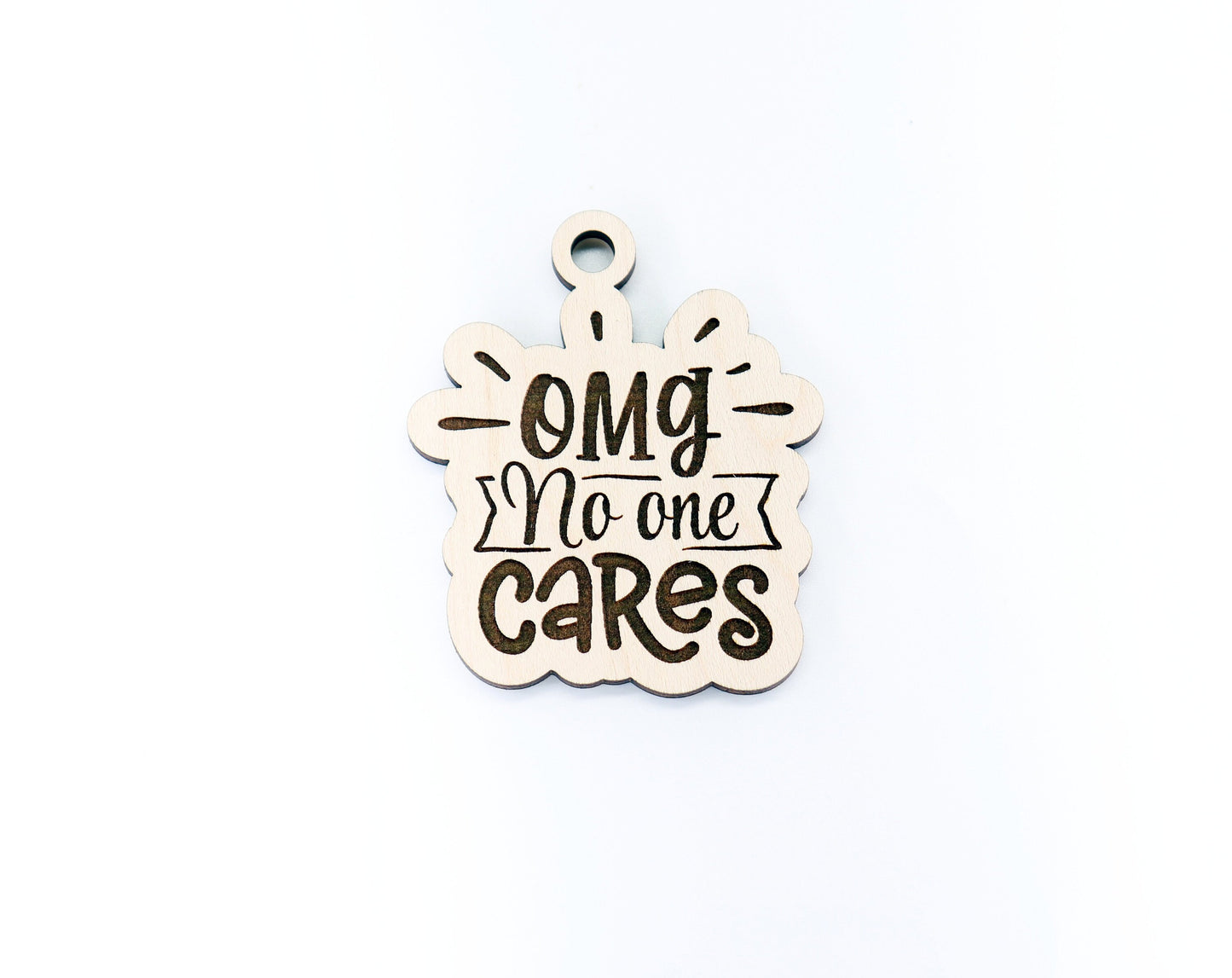 No one cares car charm, car charm blank, wood blanks, wood cutouts