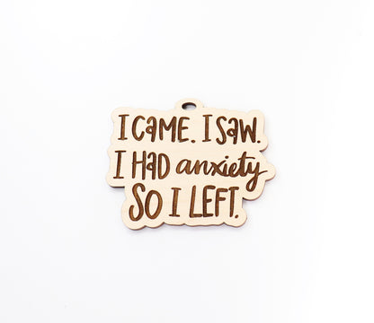 Anxiety car charm, car charm blank, wood blanks, wood cutouts