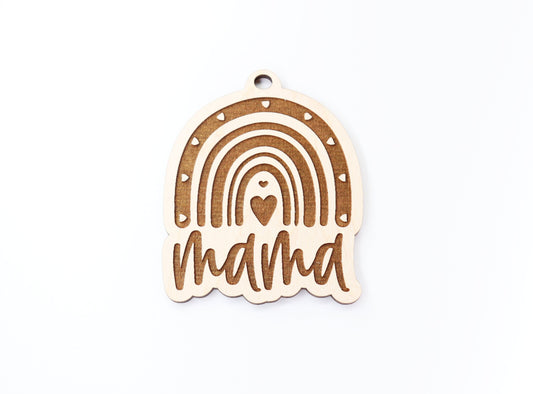 Mama Car charm blank,  wood blanks, wood cutouts, mama charm