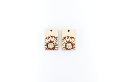 Sunflower Wood earring blanks, DIY earrings, earring blanks, sold per set