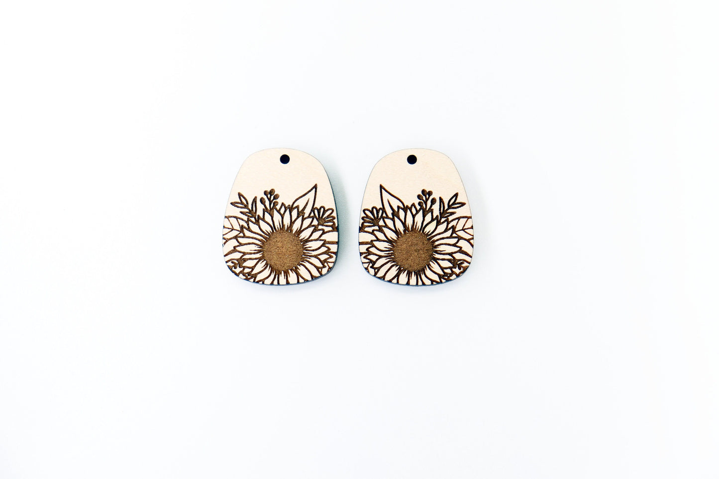 Sunflower Wood earring blanks, DIY earrings, earring blanks, sold per set