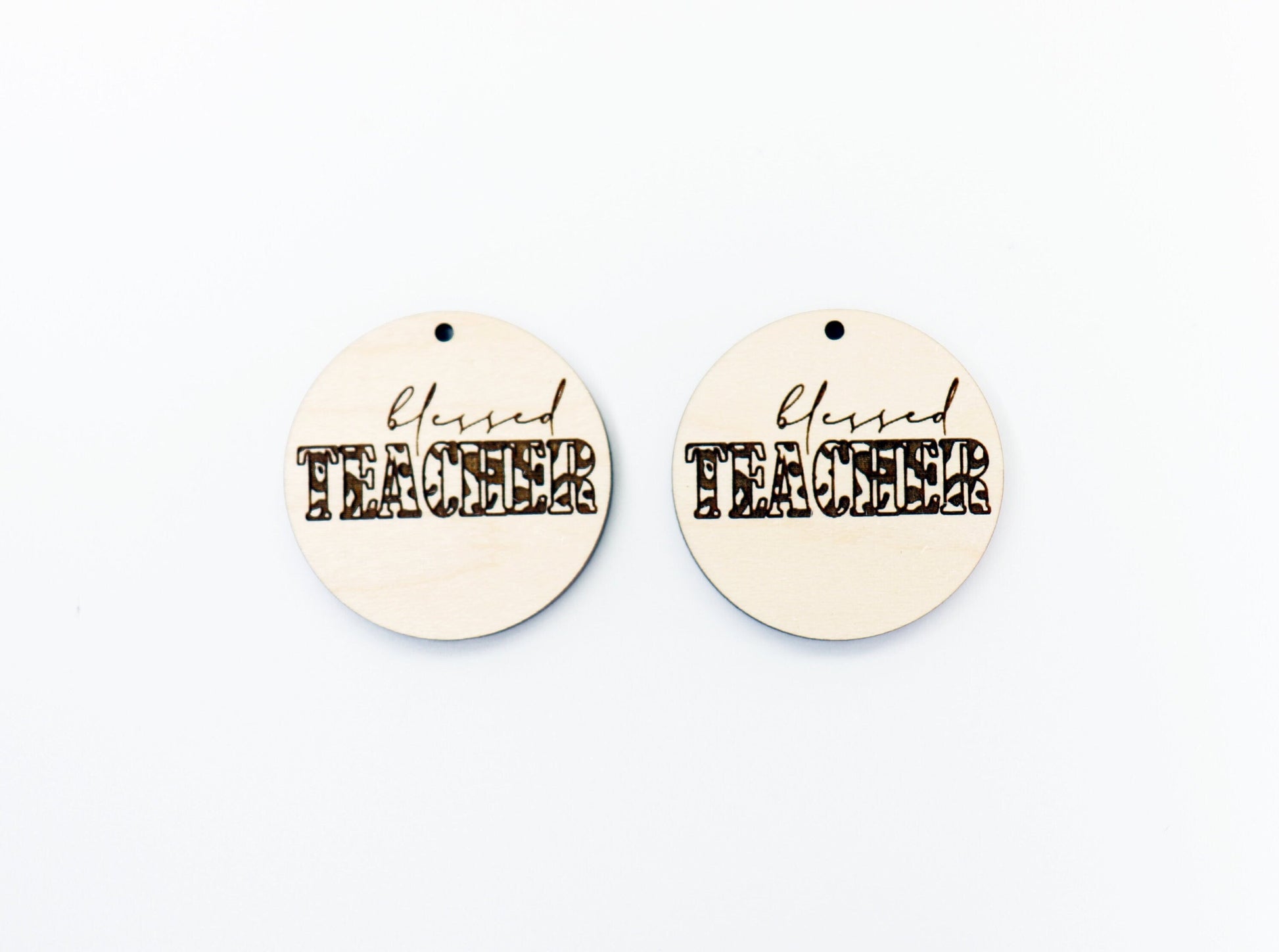 Blessed Teacher earring blanks, wood cutouts, DIY earrings