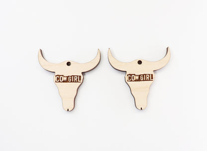 Cowgirl earring blanks, earring blanks, wood cutouts