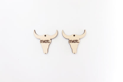 Cowgirl earring blanks, earring blanks, wood cutouts