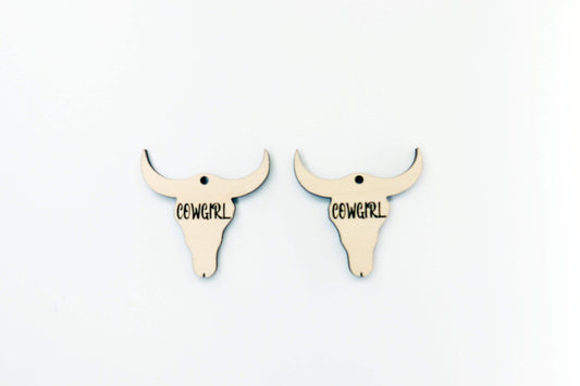 Cowgirl earring blanks, earring blanks, wood cutouts