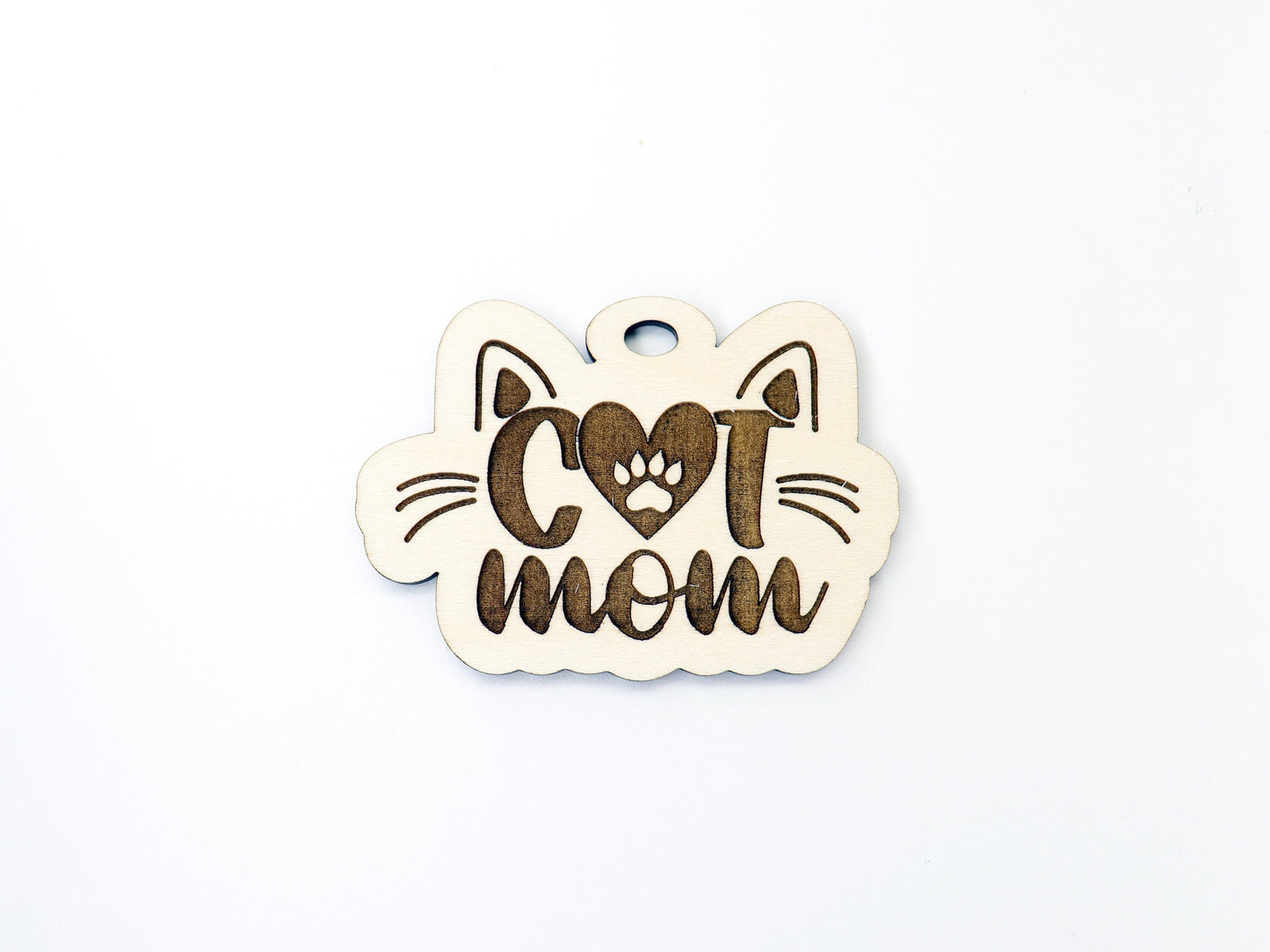 Cat mom car charm blank,  wood blanks, wood cutouts