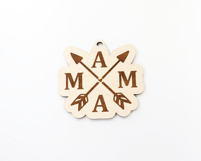 Mama car charm blank,  wood blanks, wood cutouts