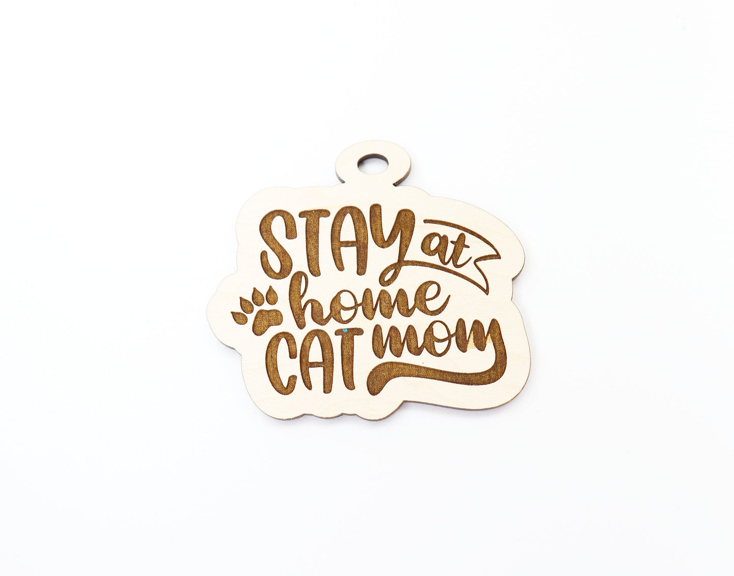 Cat mom car charm blank,  wood blanks, wood cutouts