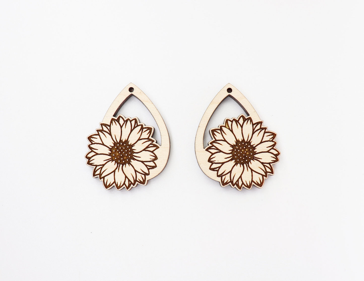 Sunflower blanks, earring blanks, wood cutouts