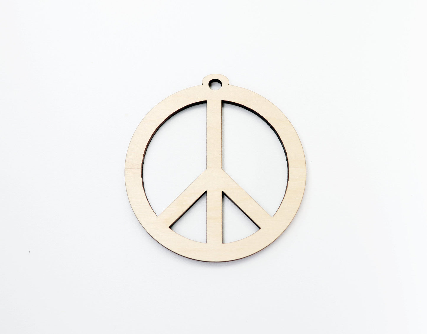 Peace sign Car charm blank,  wood blanks, wood cutouts