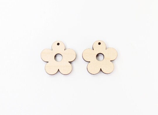 Flower earring blanks, wood earrings, earring blanks