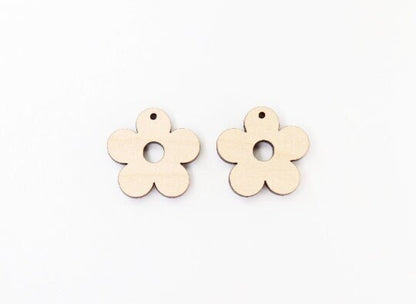 Flower earring blanks, wood earrings, earring blanks