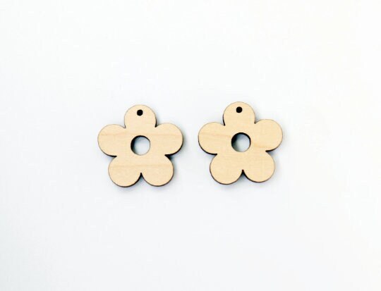 Flower earring blanks, wood earrings, earring blanks