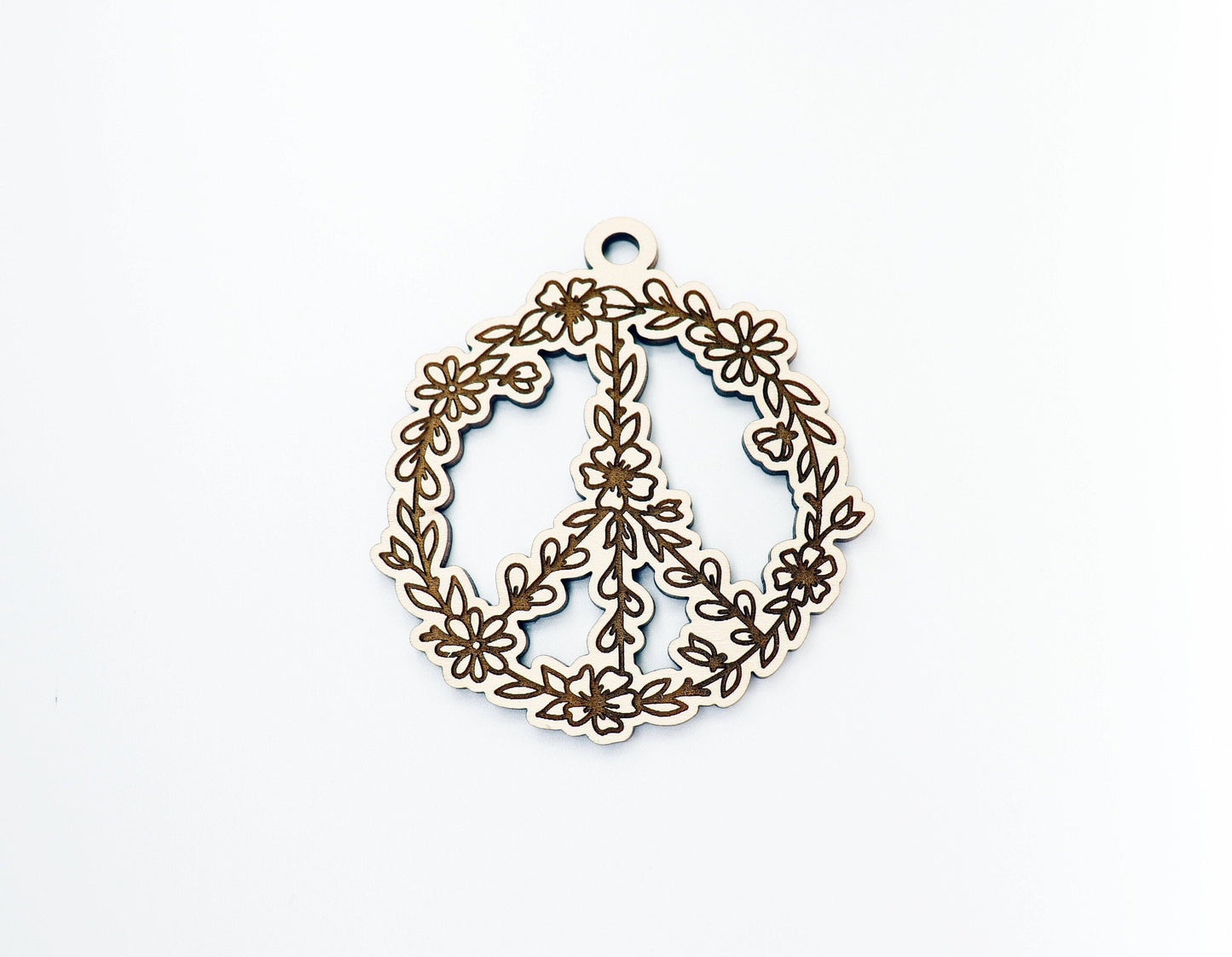 Peace sign car charm,  wood blanks, wood cutouts, flower blanks