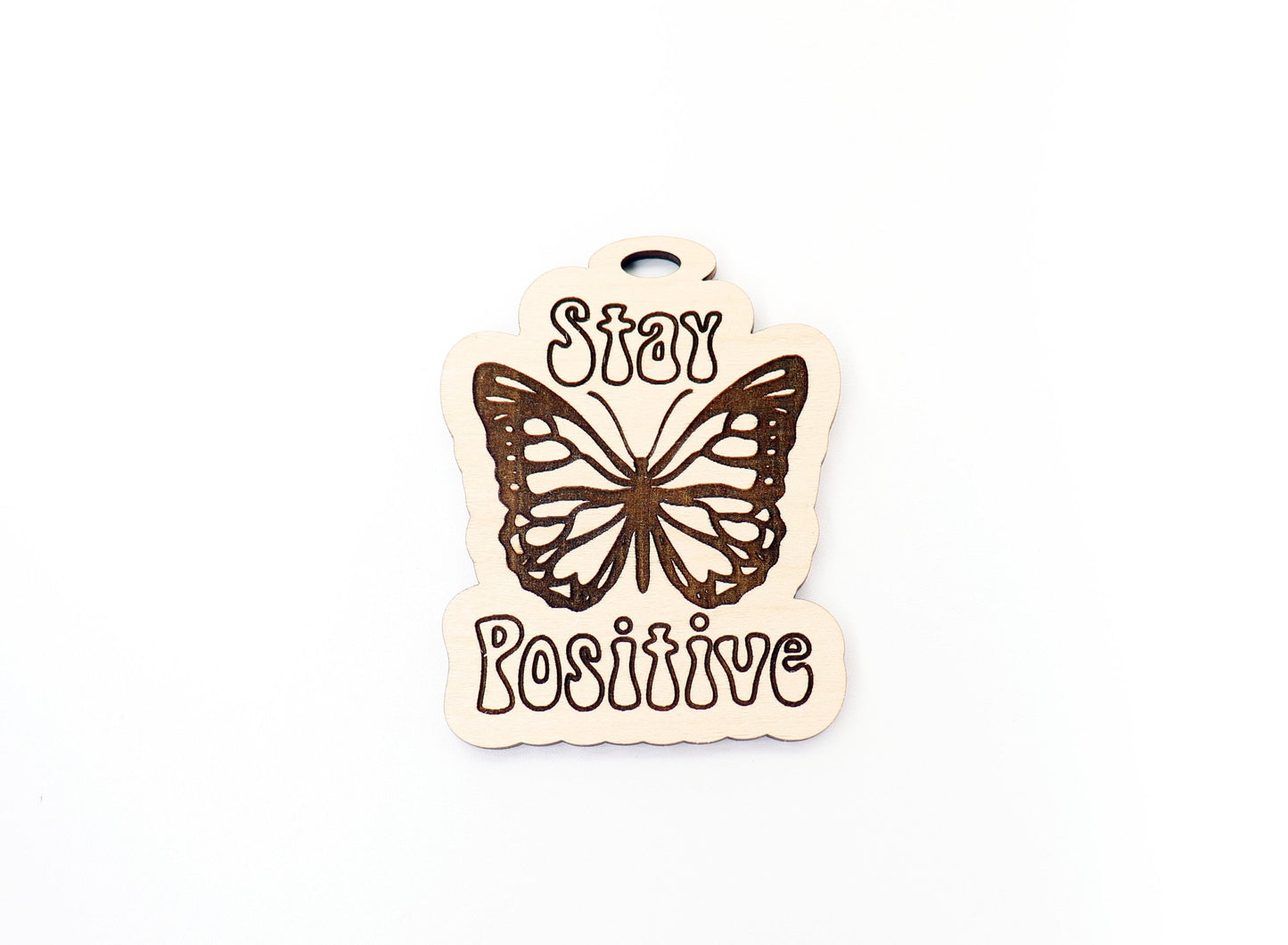 Stay positive Car charm blank,  wood blanks, wood cutouts