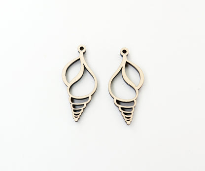 Seashell earring blanks, laser cutouts, sold per set