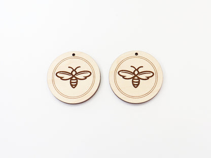 Bee earring blanks, wood cutouts, DIY earrings