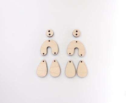 Wood Earring blanks, wood blanks, sold per pair