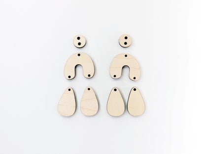 Plain earring blanks, wood earrings, earring blanks