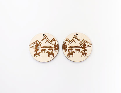 Horse Wood earring blanks, DIY earrings, earring blanks, sold per set