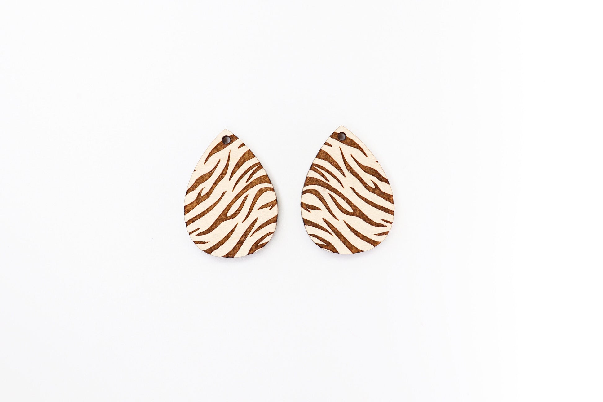 Tiger stripe teardrop wood earring blanks, earring making, wood blanks