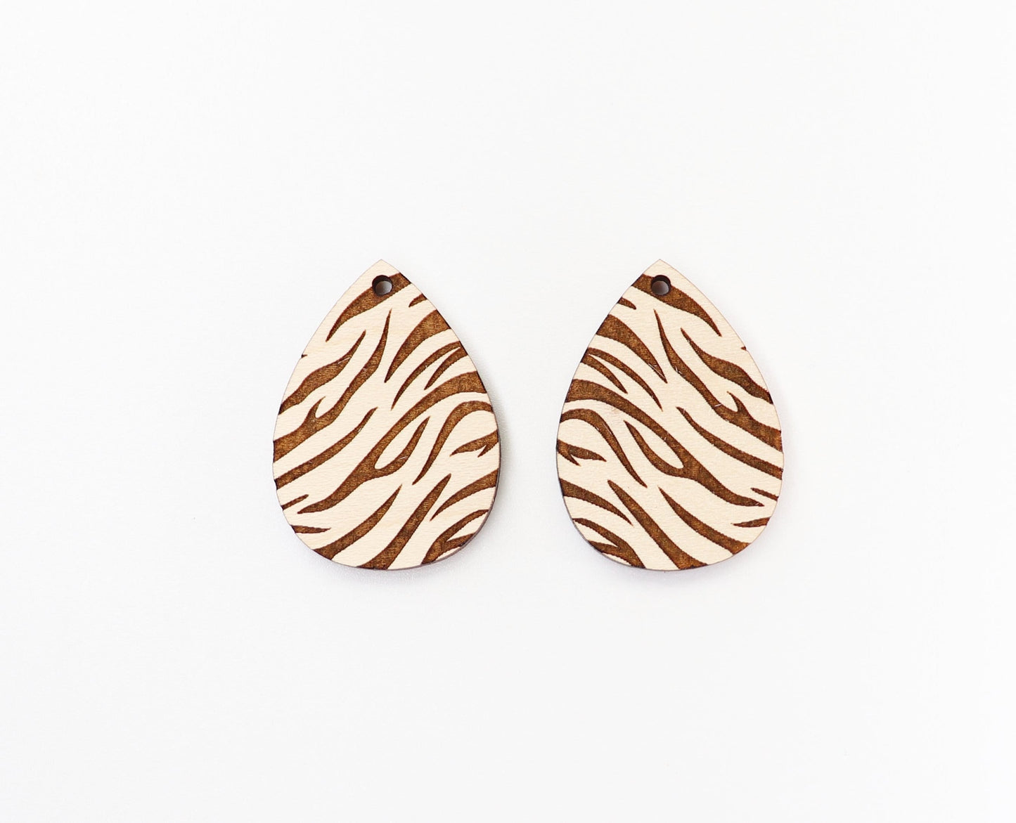 Tiger stripe teardrop wood earring blanks, earring making, wood blanks