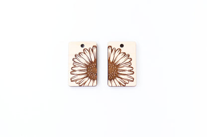 Floral Wood earring blanks, DIY earrings, earring blanks, sold per set