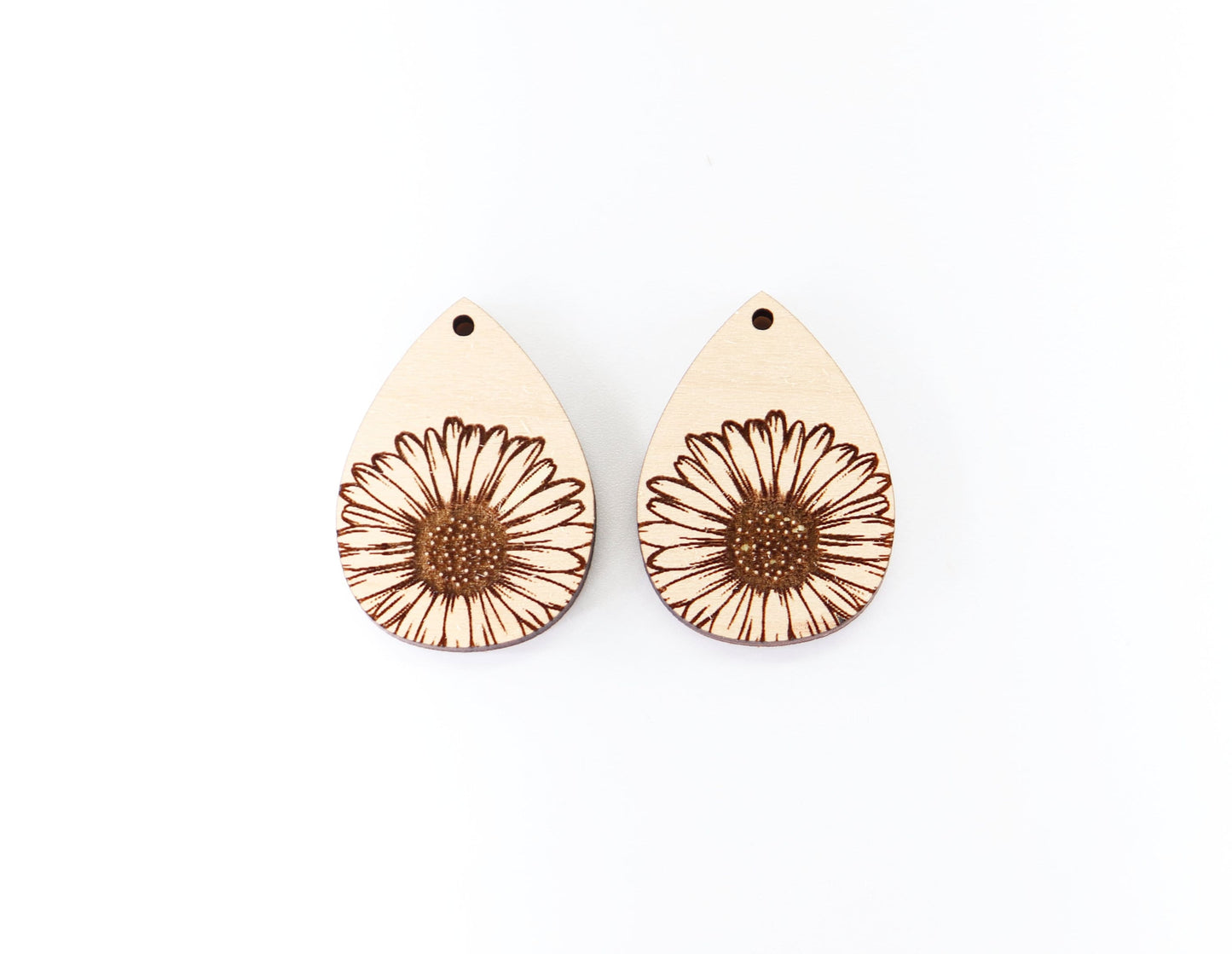 Floral Wood earring blanks, DIY earrings, earring blanks, sold per set