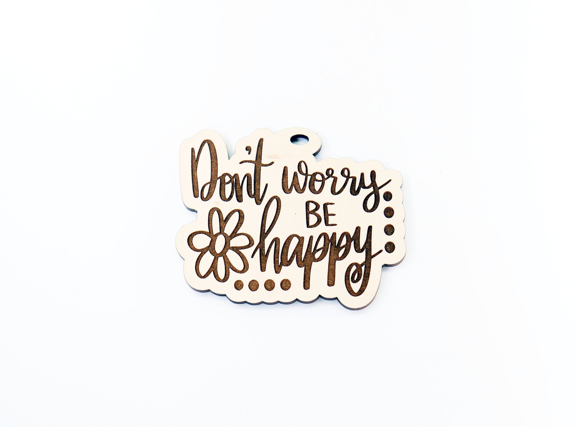 Don't worry be happy car charm, car charm blank, wood blanks, wood cutouts