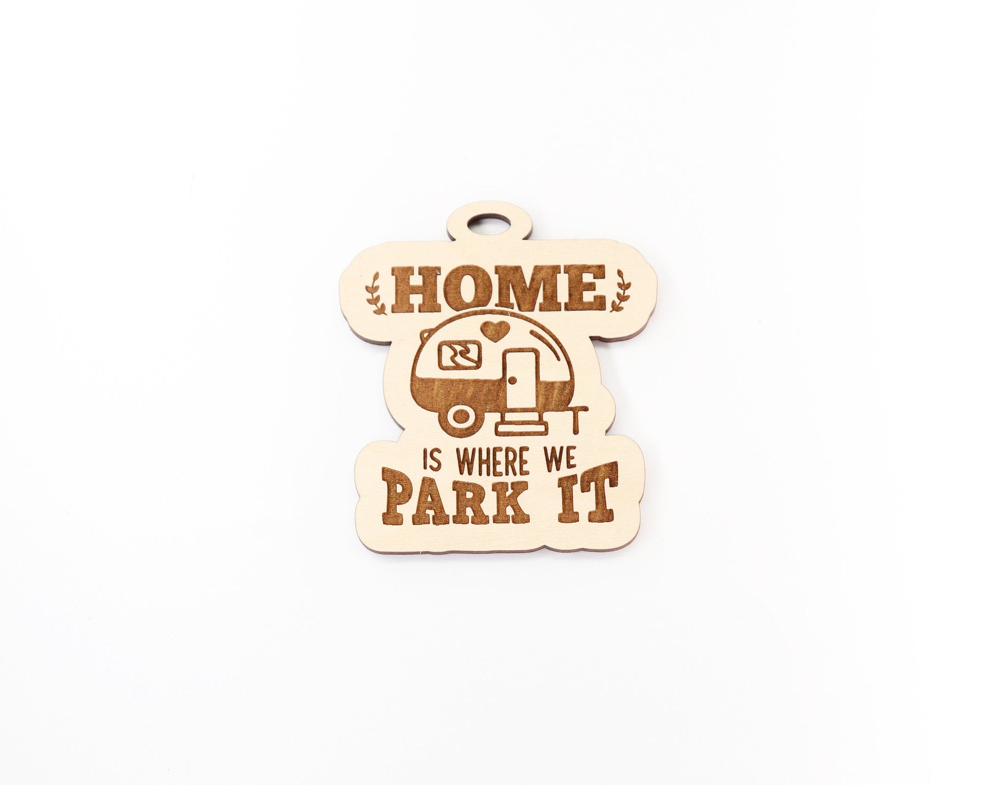 Home is where we park it car charm blank, wood blanks, wood cutouts