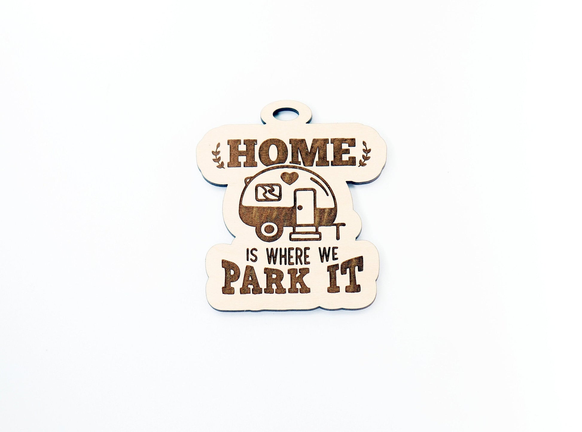 Home is where we park it car charm blank, wood blanks, wood cutouts