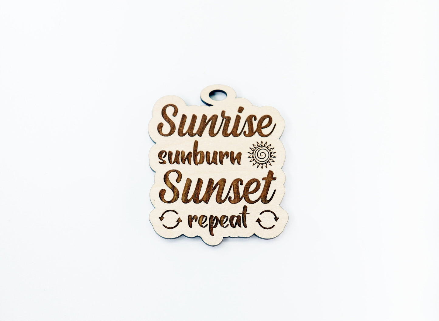 Sunrise car charm, car charm blank, wood blanks, wood cutouts